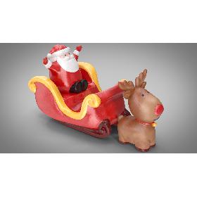 Santa Claus with Sleigh Decorative Figurine 2 3D model